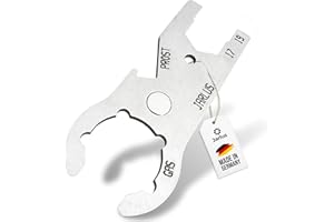 Jarlus Gasflaschenschlüssel - Premium Edelstahl Gasschlüssel mit starkem Magnet und Flaschenöffner - Gasregel Schlüssel Druckminderer Druckregler Gas Gasschlauch - für Gasflasche
