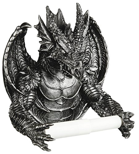Preisvergleich Produktbild Drachen Toilettenpapierhalter dunkel grau - Deko Figur