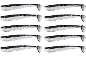 East Rain Leurres de pêche Appâts artificiels Awaruna Wobblers Leurres Souples Shad Carp Swimbaits (PVC,3taille,Option 10 Couleurs)