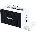 Woodbrass GE5 - Enceinte connectée/Ampli Guitare Électrique 5W Compact et Rechargeable - Clean/Overdrive, Sortie Casque, Enceinte Connectée sans Fil, Format Nomade, 7h d’Autonomie - Blanc/Noir