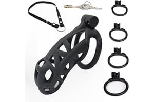 SeLgurFos Cobra-B1 cinturón de castidad cinturón de jaula de pene 4 anillos de pene masculino-jaula de castidad Bondage juguetes sexuales (large)