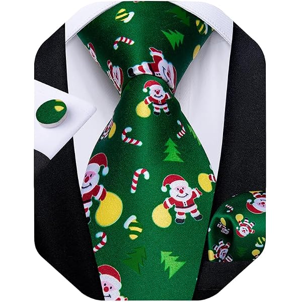 Produktbild von DiBanGu Weihnachtskrawatte Set Mit Einstecktuch Und