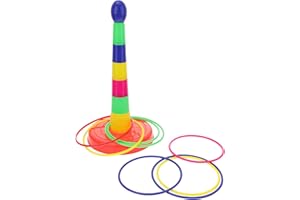 jojofuny Set di Giochi di Lancio Dellanello Gioco Allaperto di Lancio di Anelli Colorati Forniture di Giochi Allaperto per Feste di Compleanno