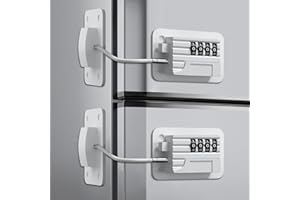 L.STARRYISLAND 2 Stück Kindersicherung, Upgraded 4-stelliges Passwort Schrankschloss, Kühlschrank Schloss Ohne Bohren, für Tür, Schublade, Gefrierschrank, Fenster, Schrank (Weiß)