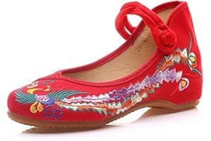 ROYAL VICTORY R&V Fashion Women Shoes Walking Dancing Embroidery Vintage Mary Jane Flats