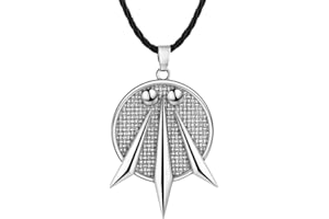 LUTAKU The Awen - Collana con ciondolo a forma di tre raggi di luce, simbolo celtico dei druidi gallesi, in pelle, simbolo celtico druido e amuleto, Pelle
