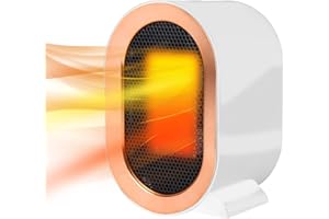 XJSGS Electric Heater,800/1200W Home air heater, PTC Ceramic Electric Space Heater, Overheating & Tip-Over Protection Portable Space Heater for Office, Home and Bedroom (white-Q)