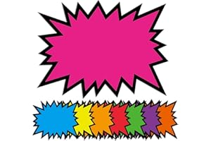 FACATH 80Pcs Price Sign for Retail, Fluorescent Neon Signs, 8 Styles Burst Star Sale Signs, Paper Price Sale Tags for Retail Store, Garage Sale, Yard Sale
