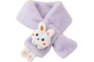 CavspkArt Kids Cartoon Bunny Scarf,Winter Plush Neck Warmer for Toddlers 1-6 years,Soft Warm Scarves Wrap,Children's Winter Thicken Scarf Neck Warmer for Baby Boys Girls Toddlers