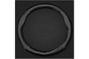BROEL Dimensione Universale 37-38 cm Coprivolante per Auto Traspirante, Antiscivolo Pelle Modello in Fibra di Carbonio Coprivolante (Colore : Black O)