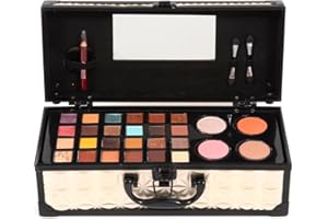 MYA Cosmetics - MYA Travel Baguette Maletín Maquillaje Profesional | 20 Sombras de Ojos + 4 Brillos de Labios + Polvos Compactos + Lápiz de Ojos | Incluye Brocha y Aplicadores
