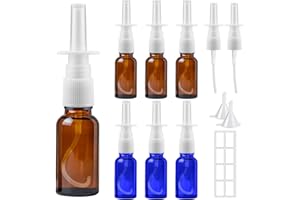 Furuising 6 Pezzi Flaconi Spray Nasale, 20ml Spruzzatori Nasali Vuoti, Riutilizzabile Vetro Mini Fine Nebulizzatore Spray Nasale per Acqua Salina olio essenziale