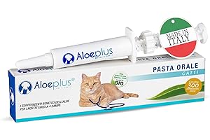 ALOEPLUS Gatti Pasta Orale 15ml - Alimento Complementare Energetico, Disintossicante con Aloe Arborescens BIO, Rafforza le Naturali Difese di Gatti Anziani e Cuccioli, Contro Alitosi (1 pz)