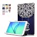 Produktbild Meimeiwu Ultra Dünn Tri-Fold Smart-Muschel hochwertiges PU Leder Ultra Schlank Superleicht Ständer Shell Cover Schutzhülle Etui Tasche für Samsung Galaxy Tab E 8.0 T377V - Flower Rattan