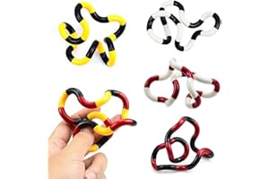 Hillylolly Wickelspielzeug Stressabbau, 5 Pcs Spielzeug Strukturiertes, Hand Tangles Toy, Hand Eye Coordination Toy (Rot Schwarz)