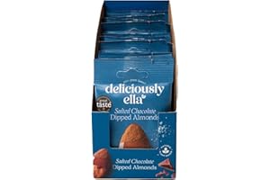 Deliciously Ella Salted Chocolate Dipped Almonds 27g x 12 | Vegan Chocolate | Gluten Free | Natural | High in Fibre | Healthy Snacks