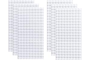 Arlent Crochet et Boucle adhésifs, 504Paires 10mm Autocollantes Crochets et Boucles Rond Pastille Adhesive Collant Point Monnaies arrière, Autocollantes Points Arrière Dots Coins (Blanc)