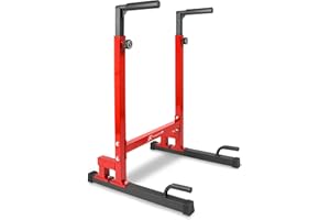 ProsourceFit Dip Stand Station, Adjustable Dip Bar for Home Gym Fitness Equipment, Ultimate Heavy Duty Body Bar Press with Safety Connector for Tricep Dips, Pull-Ups, Push-Ups, L-Sits, Black