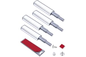 Push to Open Magnet Drucktüröffner Jiayi 4 Stück Schrank Türöffner Aluminium Schubladen Drucköffner Schranktür Tip On für Türen Möbel Drucktüröffner Stark Magnetschnäpper Druckschnapper