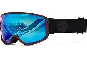IMX RACING Peak Gafas de Esquí y Snowboard Esponja de triple capa Lente doble Resistente a los arañazos Antiniebla y revestimiento UV Cinturón ancho con estampado de silicona