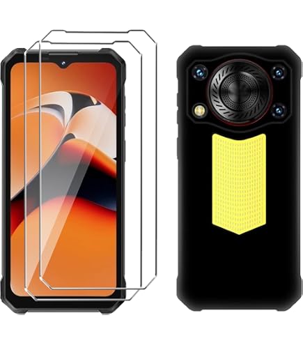 Coque Oukitel WP53 Pro + Verre Trempé - Housse Silicone TPU Souple Noire + Protection écran 9H - Protection Complète Anti-chute