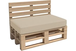 chilly pilley Palettenkissen Gartenkissen Palettenauflage Palettenpolster Indoor Outdoor Waschbar Abnehmbar Sitzkissen Rückenkissen (Sitzkissen 120x60x15, Creme)