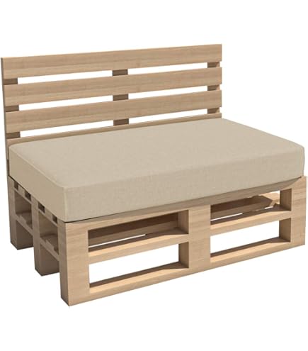 chilly pilley® Palletkussens van corduroy voor EU-pallets, afneembare overtrek, zitkussen, rugkussen, vele kleuren (zijkussen 60 x 40 x 25/15 cm, lichtgrijs