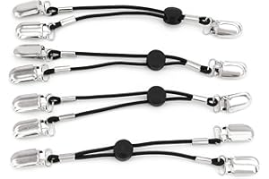 SCHEFFLER-Home Elastische Bettlakenspanner / 4er-Set verstellbare Halter in schwarz mit Metallklammern für Stuhl-Hussen, Tischdecken und Laken