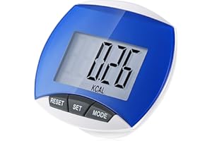 WEEWOODAY Multi-Function Pedometer Simple Walking Pedometer Portable Sport Pedometer with Clip for Men Women Kids Step Distance Calories Counter Fitness Measurement (Blue)