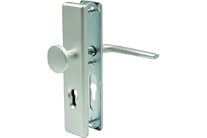 Buddy4Home house accessoires Tür-Schutzbeschlag Madrid Profilzylinder Wohnungs-Eingangstür Langschild Tür 72mm, Wechselgarnitur, rund, Aluminium, Silber F1