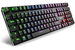 Sharkoon PureWriter klawiatura mechaniczna RGB Low Profile (oświetlenie RGB, niebieskie przełączniki, płaskie przyciski, efekty świetlne, zdejmowany kabel USB), czarna