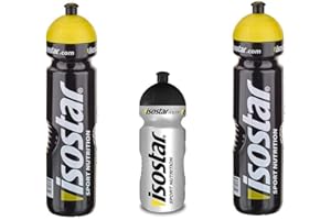 Isostar Borraccia Sport 500-650 ml + 2x1000 ml - Senza BPA - Borraccia per Corsa, Ciclismo, Palestra, Escursionismo - Pratica e a Prova di perdite - Chiusura Push & Pull a Tenuta stagna