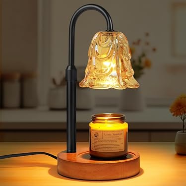 Candeldo Kaarswarmer lamp met timer: bloemkaarsenwarmer met 2 lampen