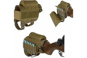 FIRECLUB Buttstock, Hunting Shooting Tactical Cheek Rest Pad Ammo Pouch with 7 Shells Holder