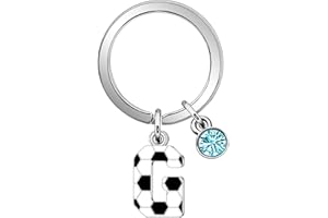 Hcvone Regalo de Calcio Portachiavi Per Donna Ragazza Ragazzo Bambini Iniziale Lettera A-Z Portachiavi Idee Calcio Portachiavi Regalo Calcio Festa Party Bomboniere Regali di Natale Compleanno