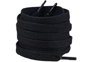 AMABILEMIA Lacci piatti per scarpe da ginnastica neri [1 paio], stringhe scarpe sportive, lacci per sneakers resistenti, lunghezza 80-100 - 120 cm, larghezza 8 mm, 100% poliestere DS144