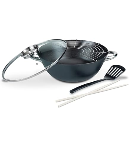 Wok DIAMOND LITE PRO 32 cm, roestvrijstalen steel, titanium, WOLL 🔵 104