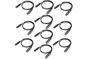 WorldLite 1m DMX Cable, 10PCS 3.2ft DMX Signal Wires, 3-Pin XLR Male to Female Stage Light Signal Cable with Metal Connectors, Connection for DMX512 Stage & DJ Lighting Fixtures