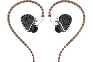 Hidizs MS3 2BA+1DD Hybrid 3 Drivers HiFi In-Ear Monitors Earphone, Active Noise Lsolation, Personalized Spatial Audio, Hybrid Banlance Armature Headphones for Smartphones Computer (Black，4.4MM)