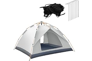 Putentfun Camping Tent, Pop up Tent 2-4 Person Family Dome Tents, 4 Season Large Automatic Instants Tent Waterproof Windproof with Mesh Doors, Storage Bag for Camping Hiking Backpacking