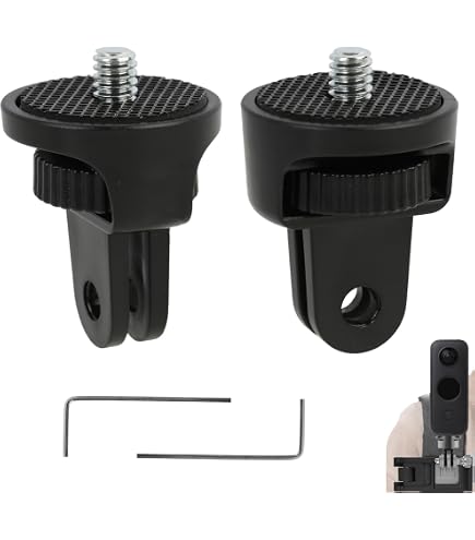 2 Adaptateurs Trépied En Aluminium Begpoee - Pour GoPro, Caméras Action - Rotation 360°, Filetage 1/4"