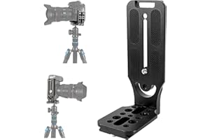 Mecmbj Soporte en L para cámara DSLR, Placa de liberación rápida de Montaje, Soporte en L Universal para grabación de Video Vertical con Tornillo de 1/4 Pulgadas para fotografía con trípode de cámara