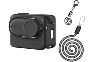 HUAYUWA HUYUAWA - Funda protectora de silicona compatible con Insta360 GO 3S, tapa de lente con cordón para accesorios de cámara de acción Insta 360 GO 3S (negro)