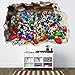 Price comparison product image LEGO SMASHED WALL STICKER - 3D BEDROOM LEGO BRICKS BOYS GIRLS DECAL