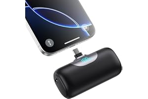 QODJN Power Bank USB C 5500mAh, Mini Powerbank Klein Aber Stark 22.5W PD 3.0 Schnelles Aufladen Tragbares Externer Akku mit LED Display Kompatibel mit iPhone 17/16/15 Serie, Samsung S25/24, Huawei usw