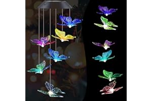 Birthday Gifts for Her, Solar Wind Chimes, FOME Colorful LED Wind Chime Lights, Garden Gifts for Her, Waterproof Outdoor Indoor Decorative Lights for Home Patio Garden Yad Porch