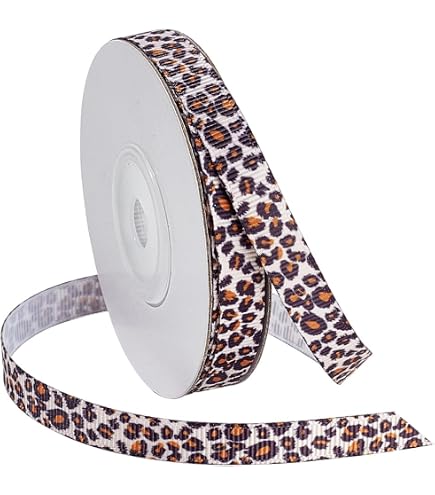 10m Ruban Jacquard Tissé Motif Léopard 20 Mm - Brun Beige - Couture, Déco & Loisirs Créatifs