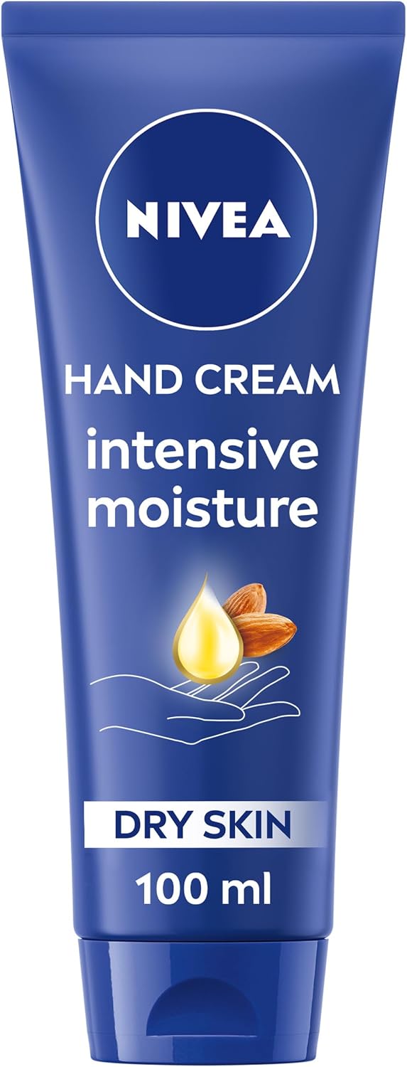 NIVEA Intensive Moisture Hand Cream (100ml), Nourishing Hand Cream with Almond Oil and Shea Butter, Daily Intensive Moisturising Hand Lotion for Dry Hands