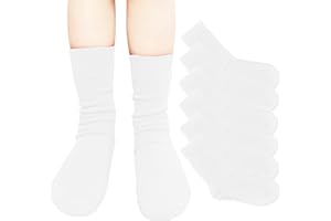 YUSONS Calcetines Escolares Cortos de Deporte para Niños Niñas Infantiles y Adultos, Calcetines de Canalé Mezcla en algodón Uniforme Unisex, Pack de 6 Pares