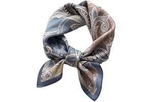 GIMIRO Schal aus imitierter Seide [53 x 53cm] Quadratische Schals Impressionismus-Muster Vintage-Schal für Büroarbeit oder lässigen Bund